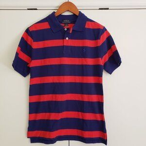 NWT - Ralph Lauren Boys Red and Blue Striped Polo Size - L (14/16)